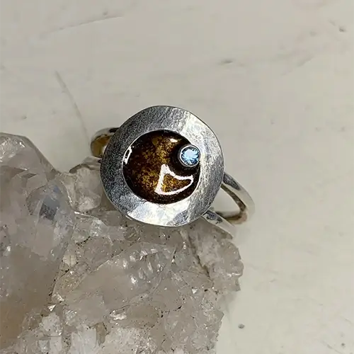Ring met de geboortesteen aquamarijn