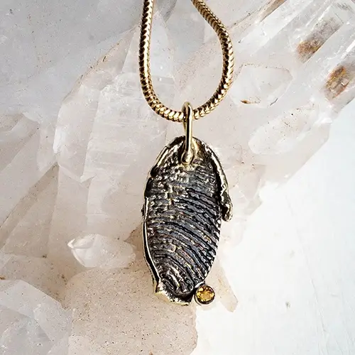 Hanger met vingerafdruk en citrien